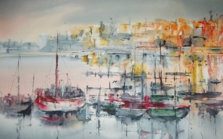 Muelle al amanecer